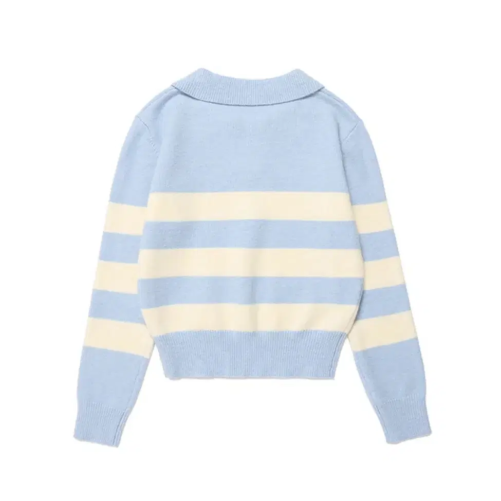 [로라로라]COLLAR LOGO STRIPE KNIT BLUE