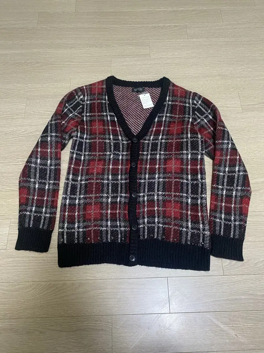 New, never used Japanese brand Nayeon Universe Check Mohair Cardigan