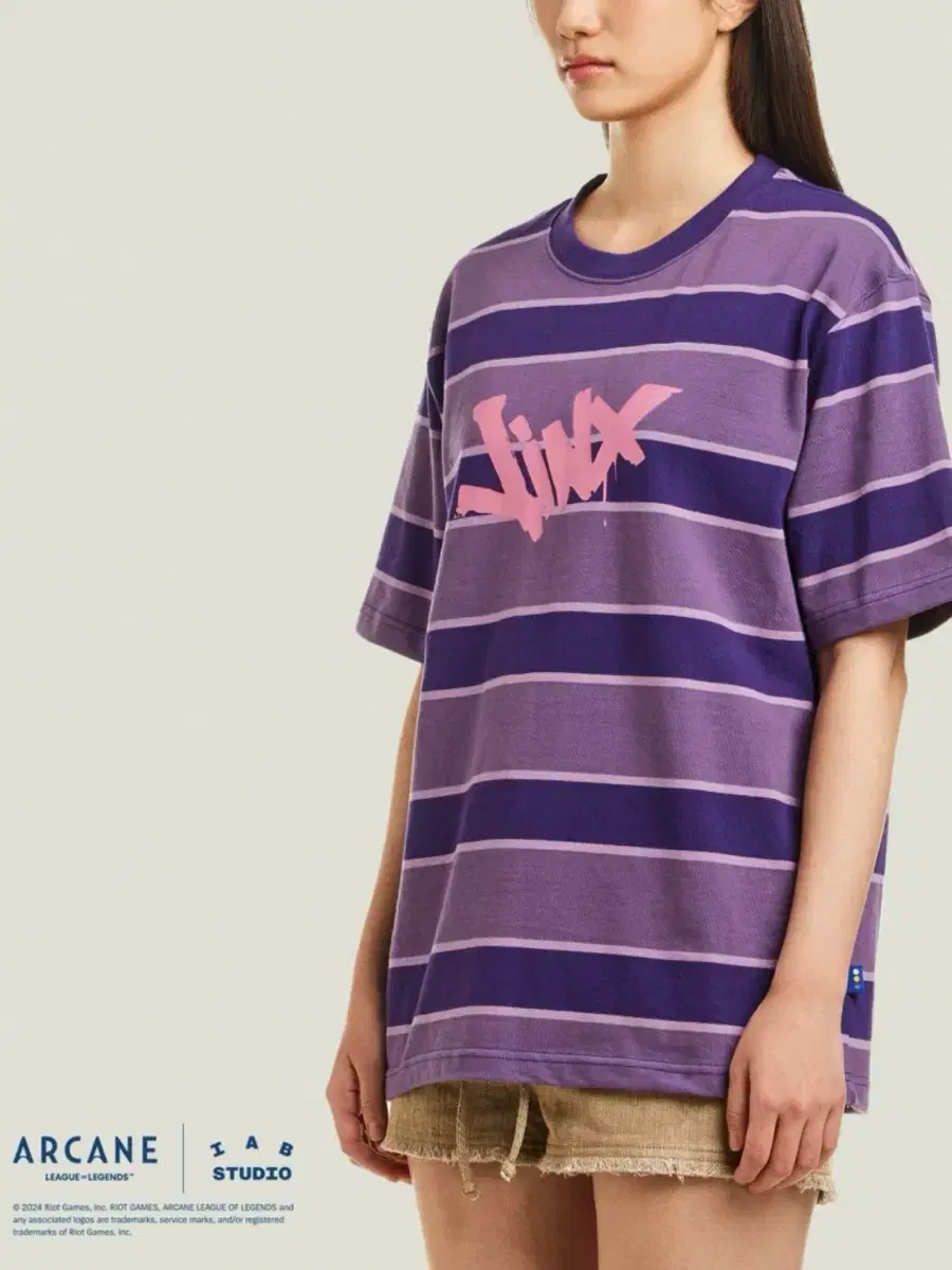 [L]iApp Arcane Jinx Stripe Tee Purple iab