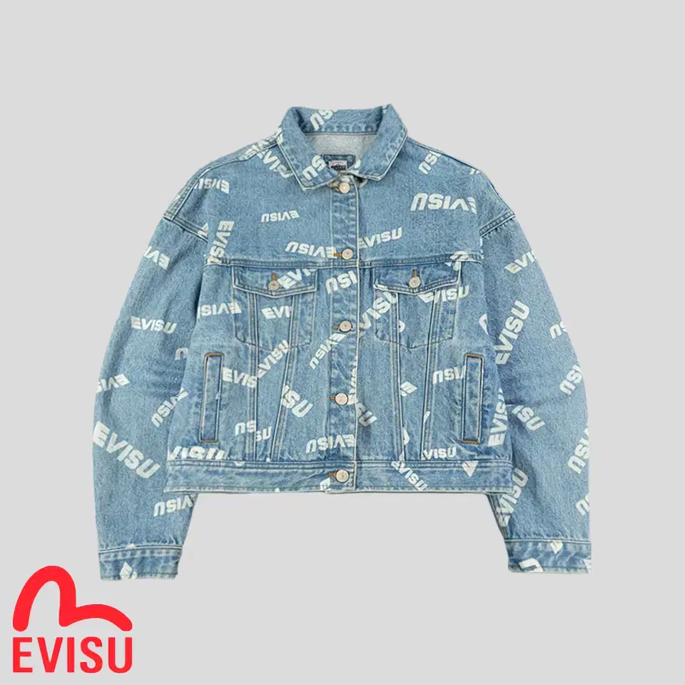 Ebisu Heavy Blue Wash White LogoPattern Full Pattern Side Cinch Y2K TYPE3 3 Years Old