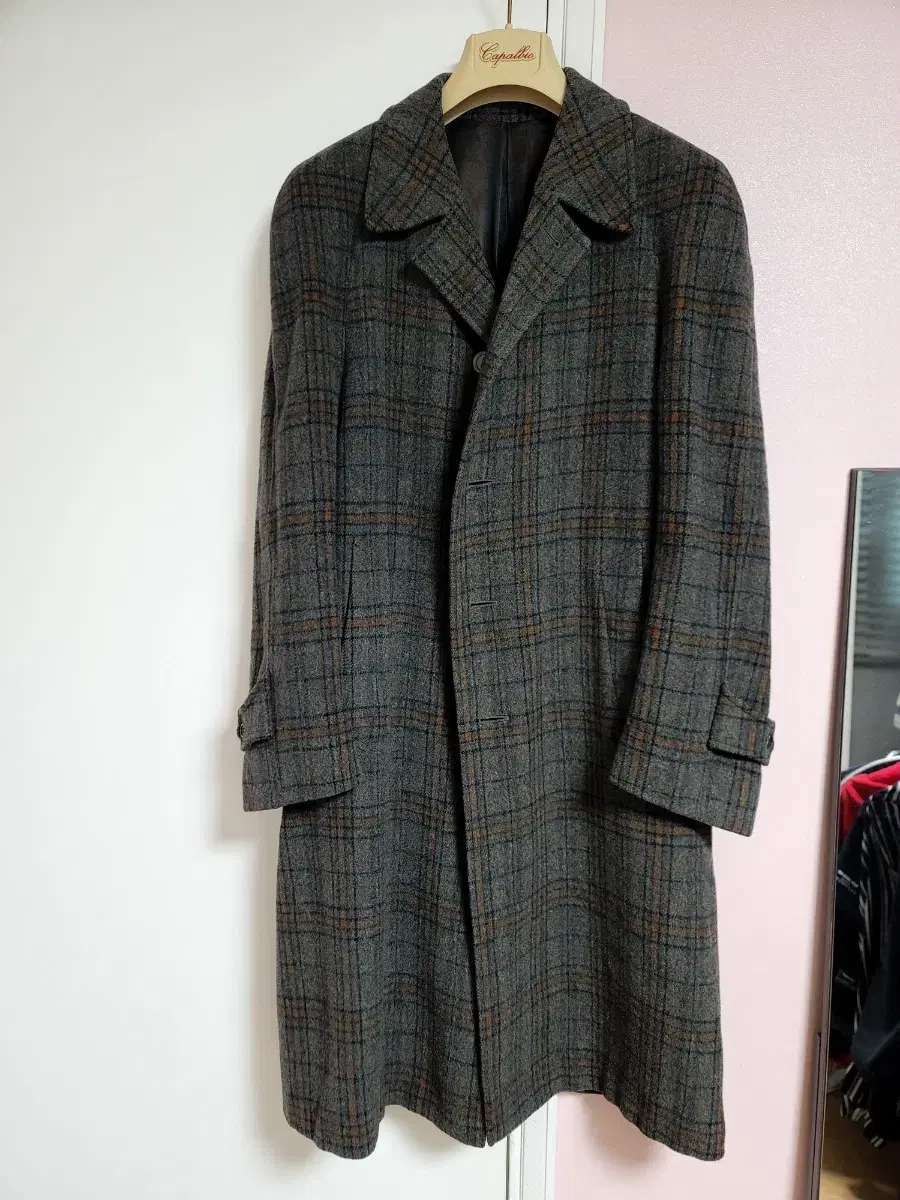 Bauer Bauer Roden wool fabric balmacan coat gray brown check