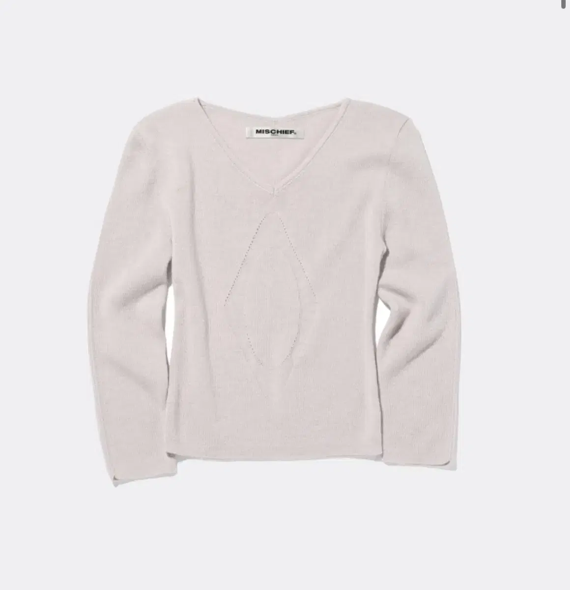 미스치프 니트 V-NECK 3-QUARTER KNIT TOP-LIGHT