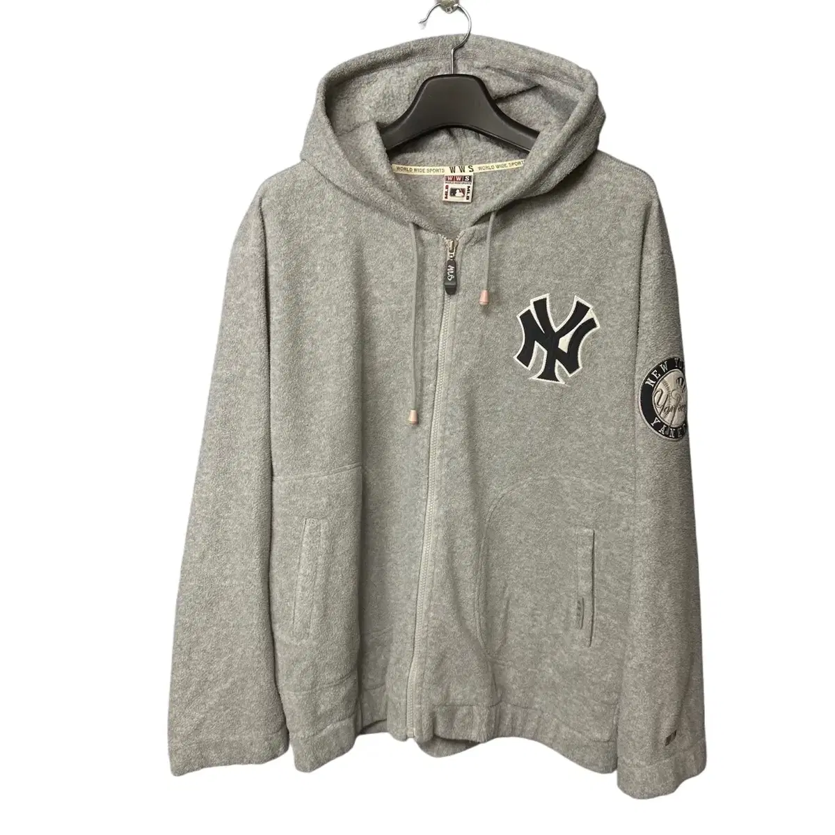 100 MLB M LB Vintage New York Yankees Gray Fleece Jacket