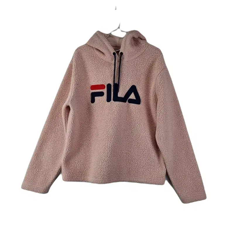 E8884 FILA 여100 핑크 뽀글이 후드 긴팔티/더크