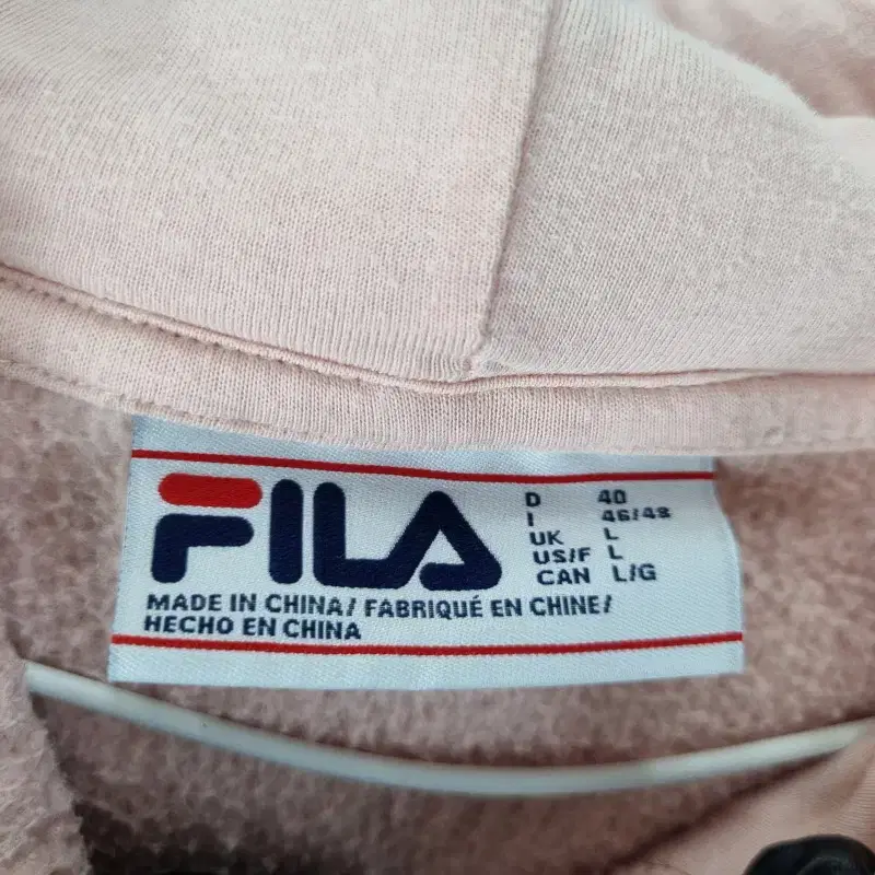 E8884 FILA 여100 핑크 뽀글이 후드 긴팔티/더크