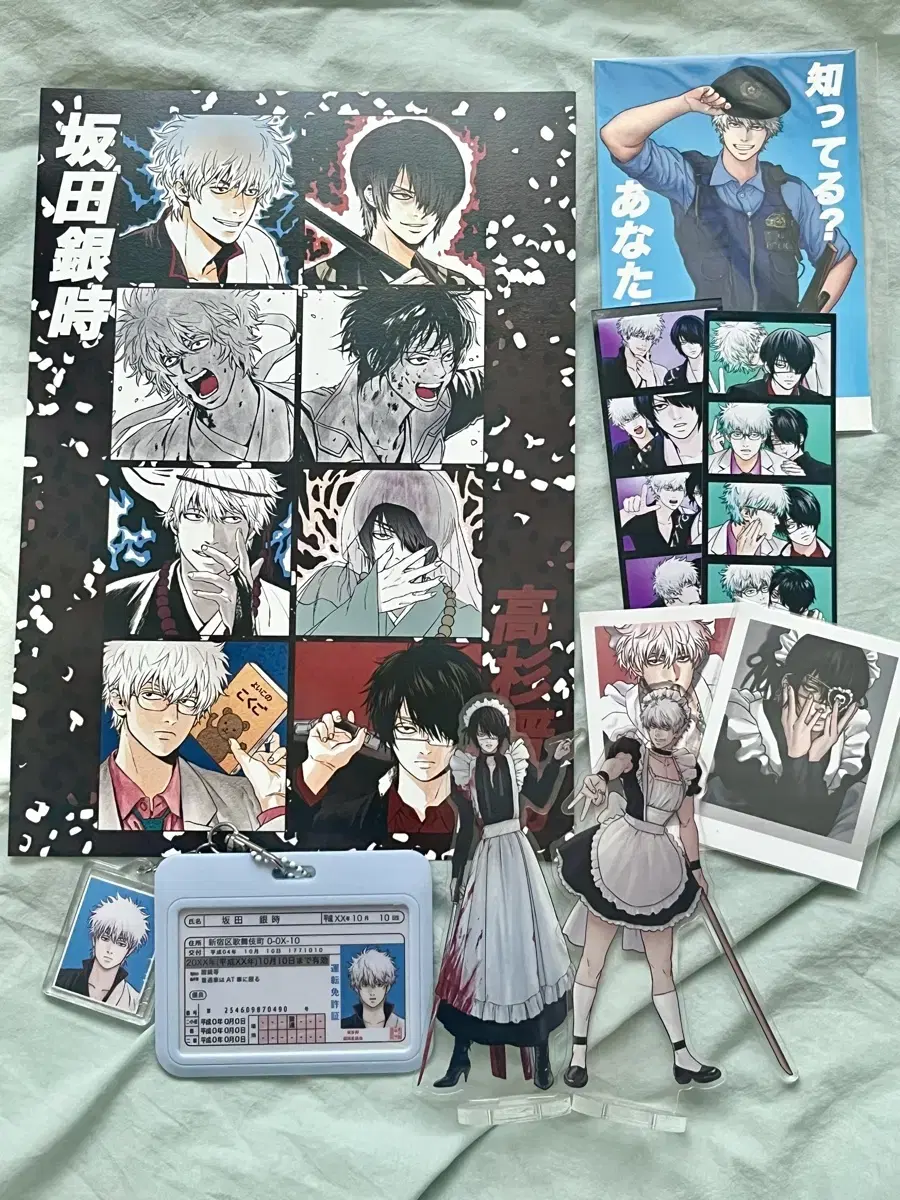 Gintama Dandy-nim Kintaka Kintoki Goods acrylic postcard 4 cut photo Student ID Card Certificate Bulk