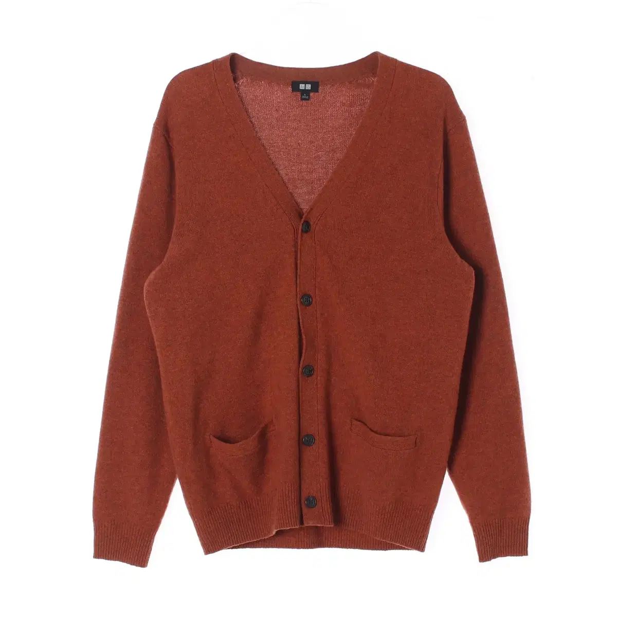 [L]Uniqlo Wool100 Brick V-neck Cardigan