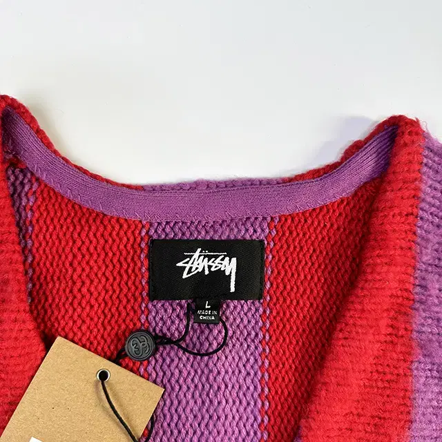 STUSSY Stripe Brushed Cardigan 스투시 가디건