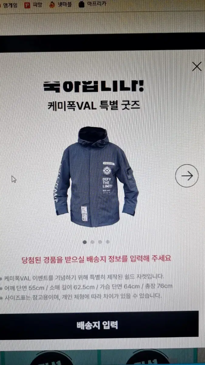 발로란트 한정판 쉴드자켓 가격제안