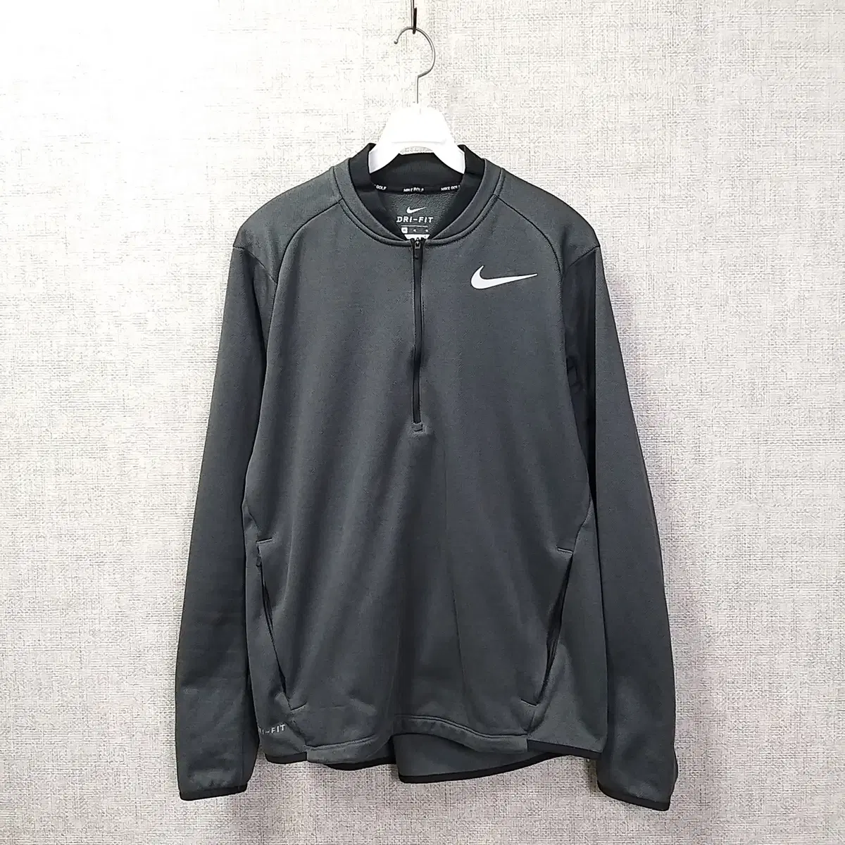 14. nike charcoal gray brushed vahn zip t-shirt men95