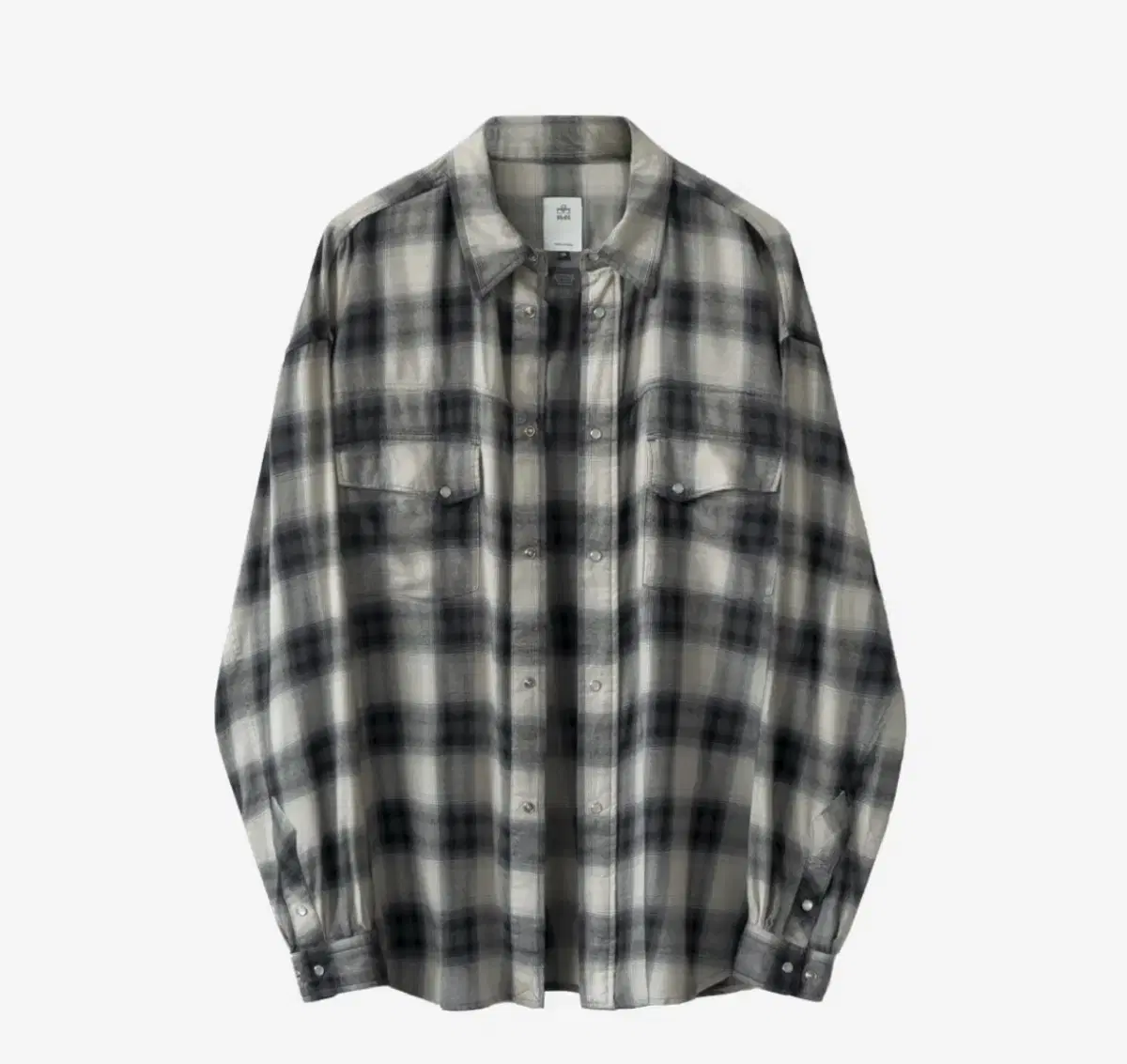 Polyester Loose Check Shirt Western Ecru (2)