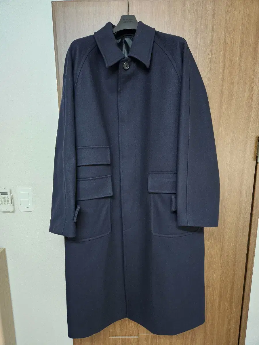 Premium MTR Oversized Balmacan Coat [Navy] [Solid]