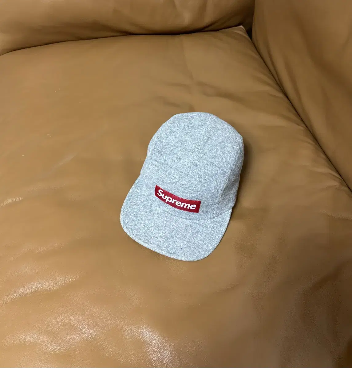 Supreme 슈프림 캠프캡 모자 (Gray Red Box Logo)