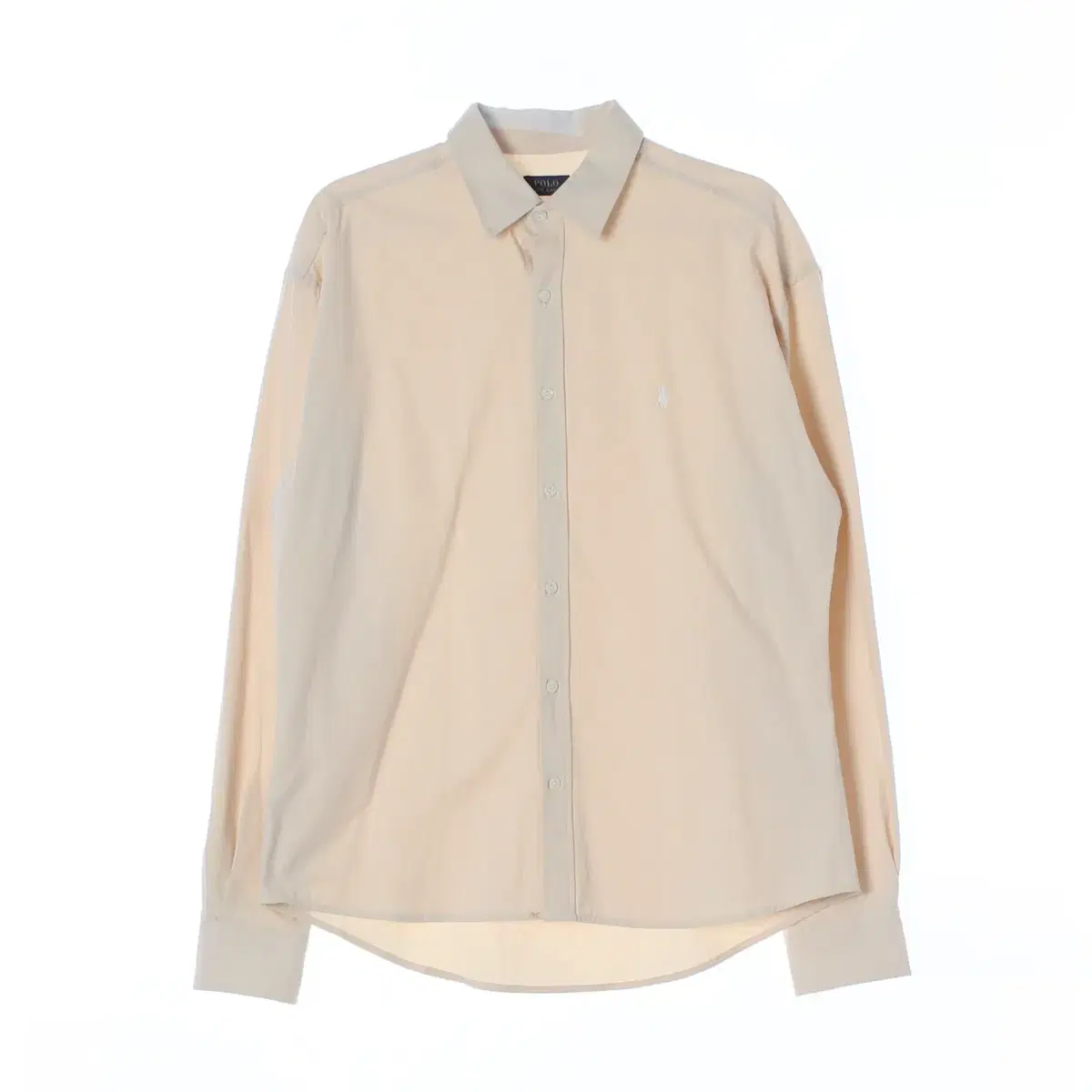 [L]Polo Ralph Lauren light beige straight hem shirt