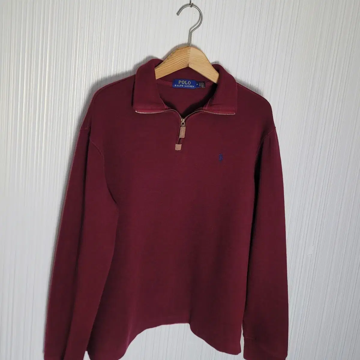 95_Polo Half-Zip Up Man-To-Man Knit Wine Ralph Lauren