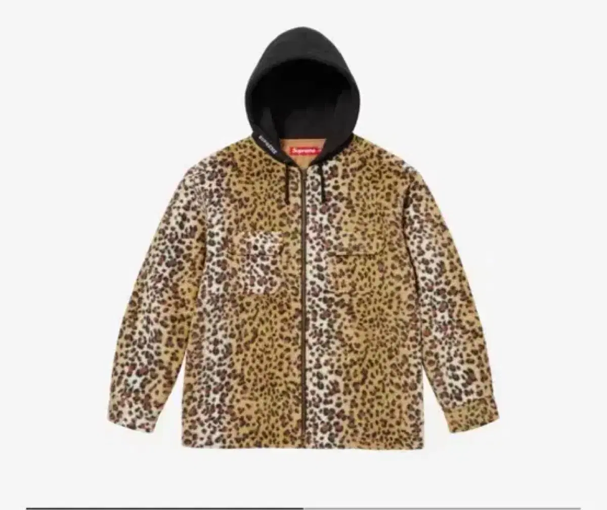 Supreme Leopard Fleece Hooded Jacket L