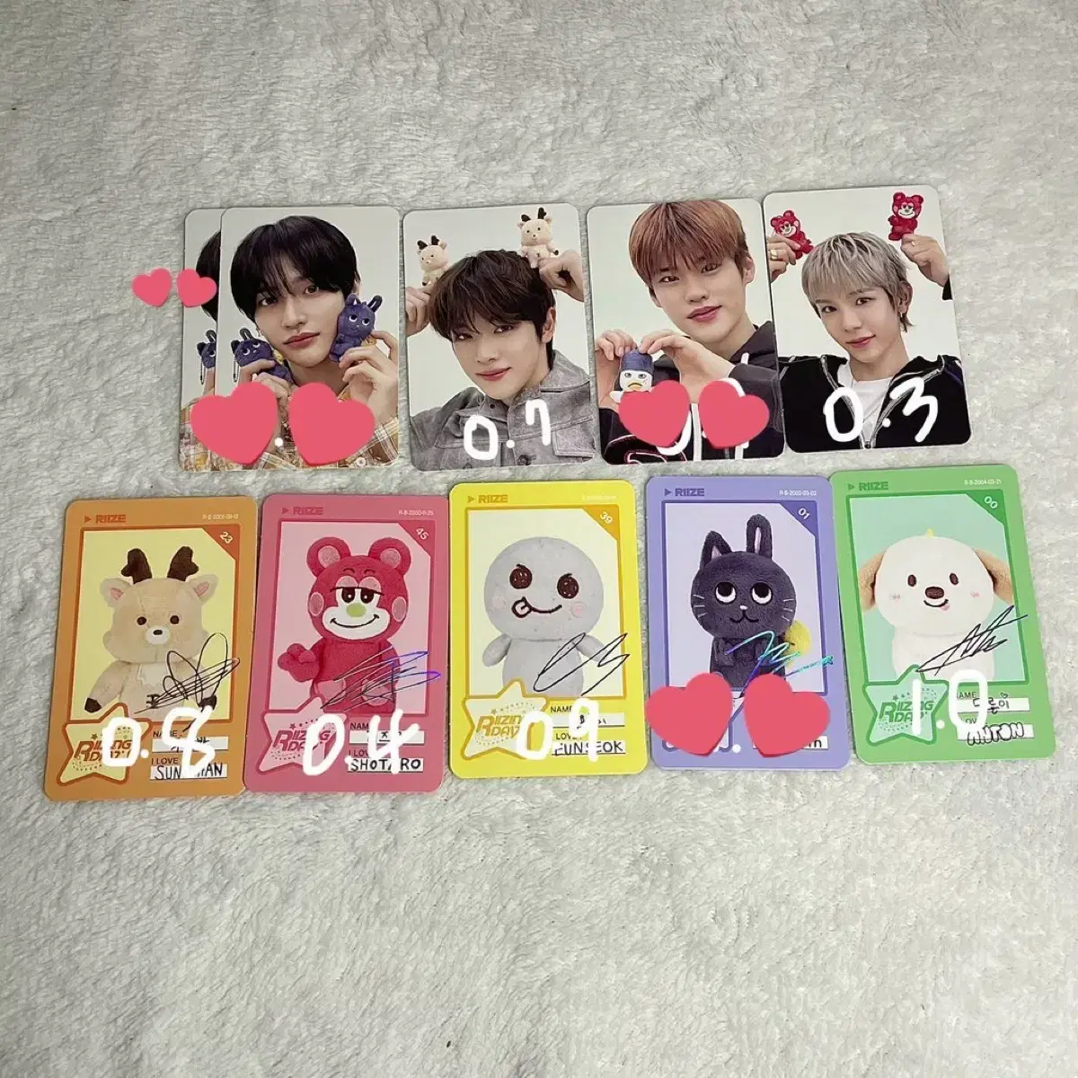 Rize photocard wts wonbin eunseok sohee anton shotaro sungchan