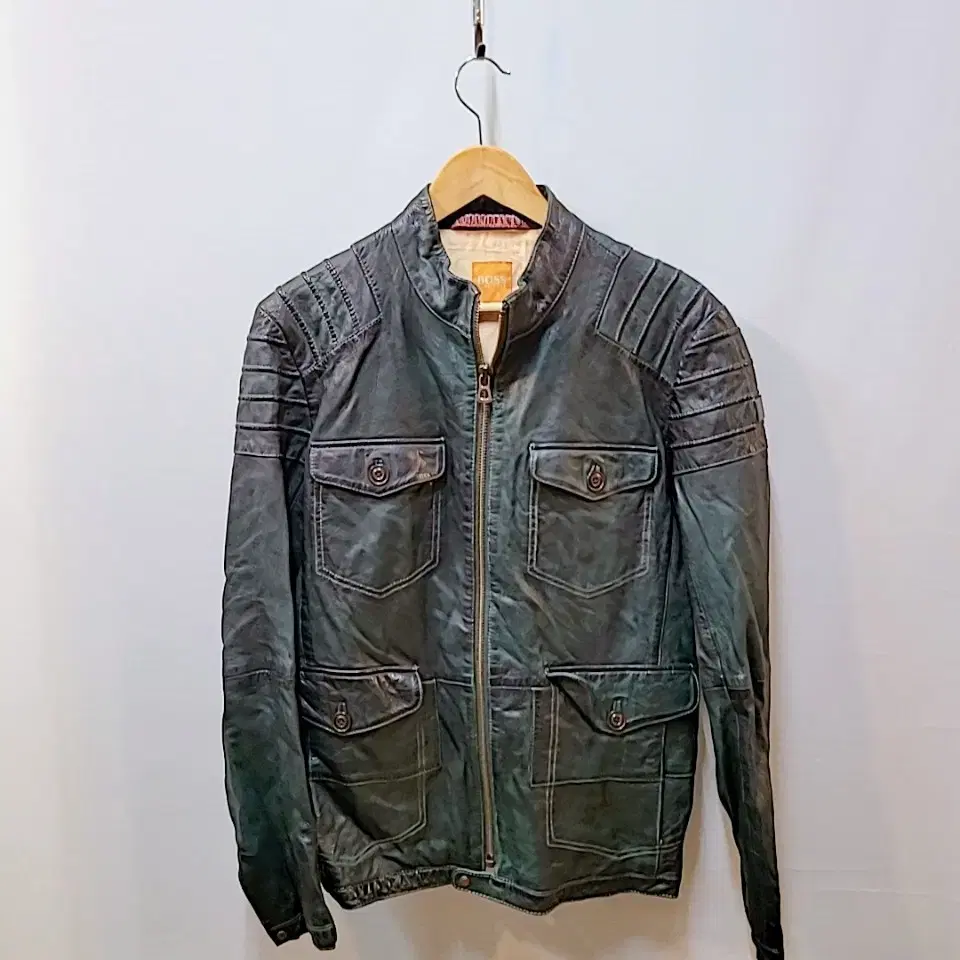 48) Hugo Boss Leather Rider Jacket