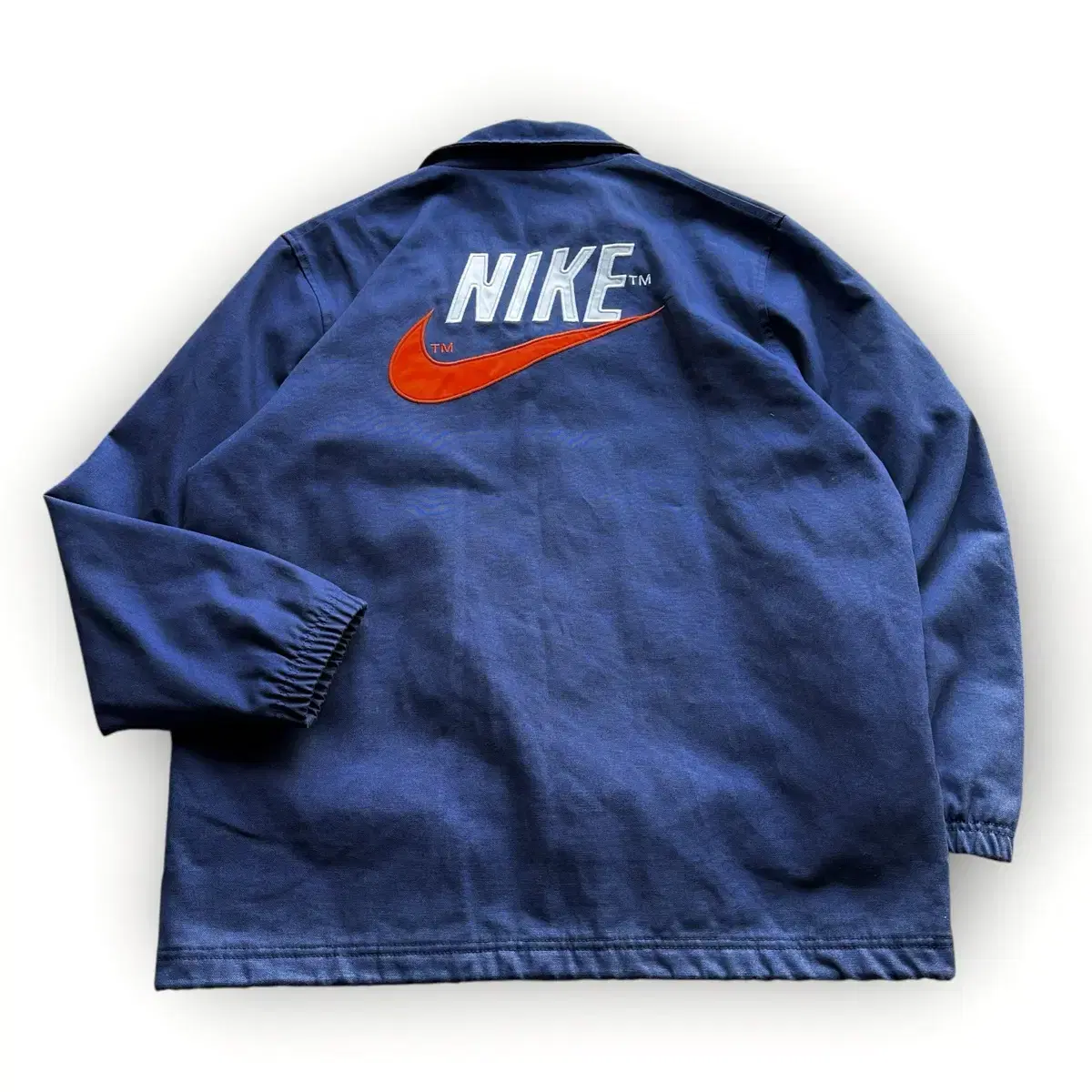 Nike Navy Big Swoosh Cotton Coach Jacket Jumper