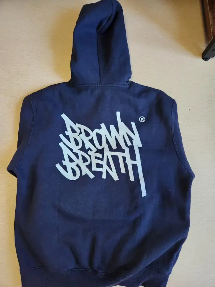 Brown Breath Navy Hoodie size S