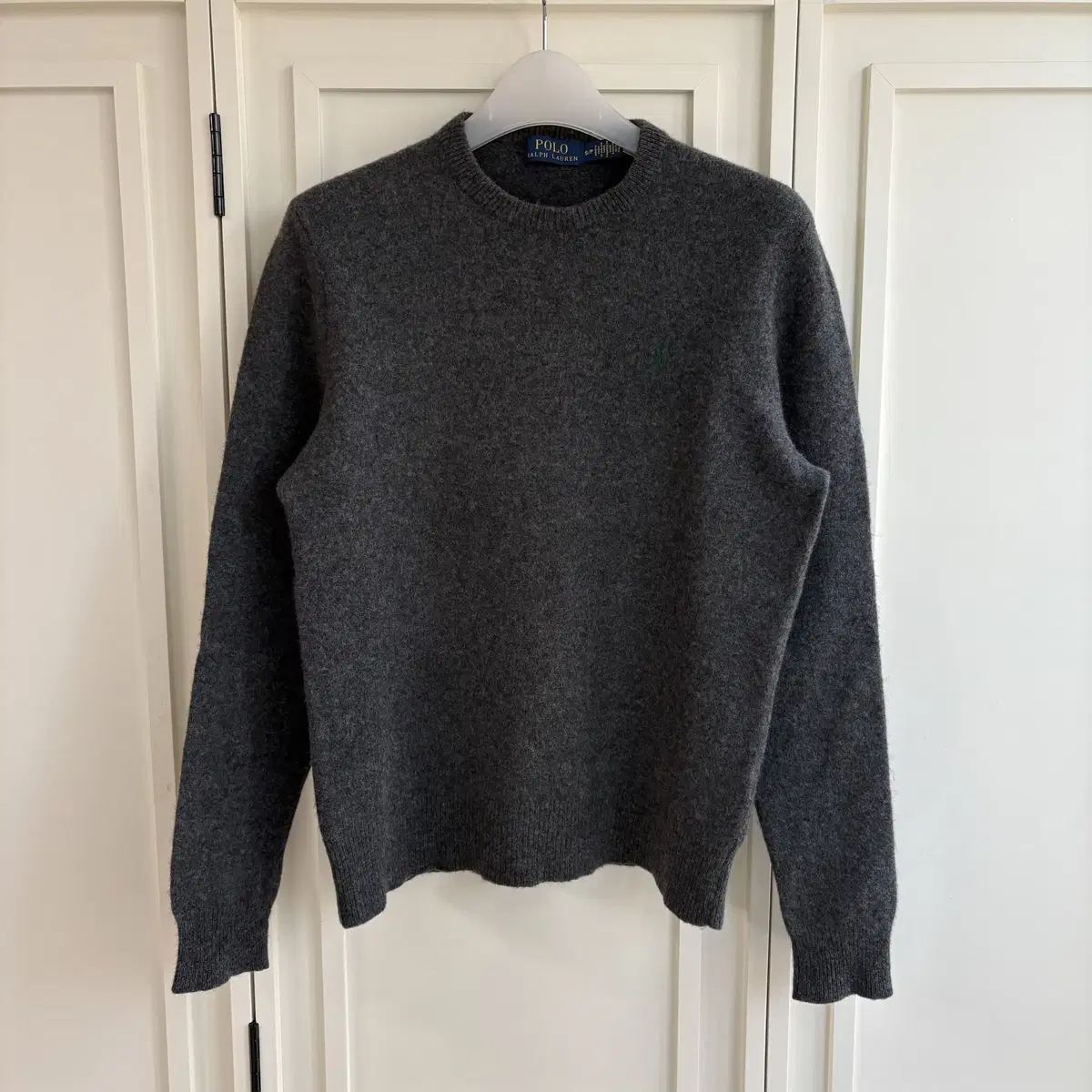 Polo Green Pony Dark Grey Lambswool Knit CK8431