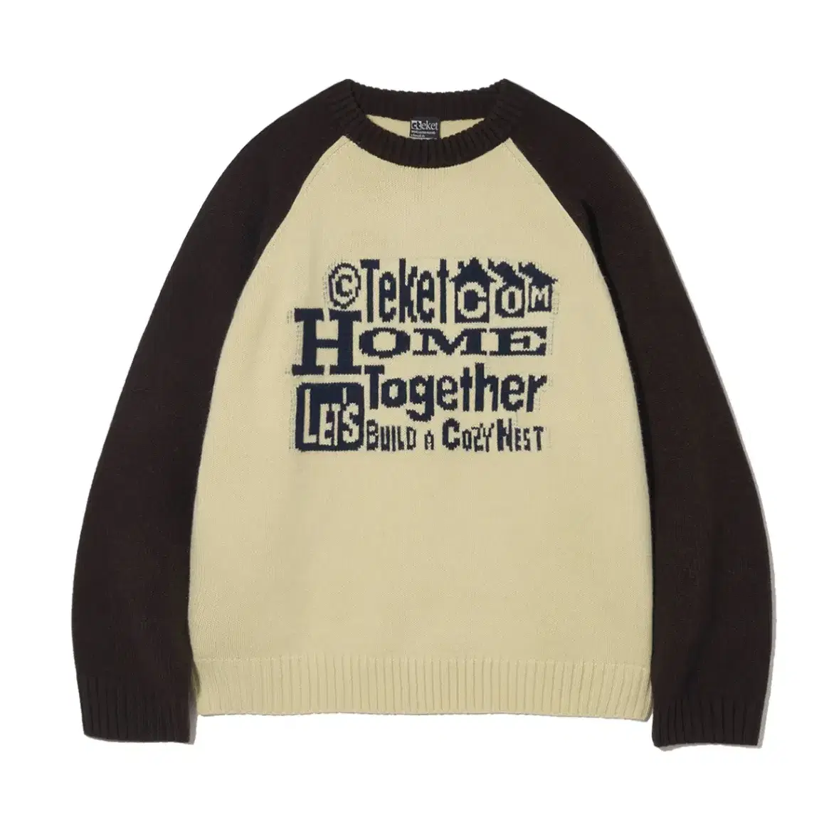 테켓 TOGETHER SWEATER 스웨터 니트 베이지 M사이즈