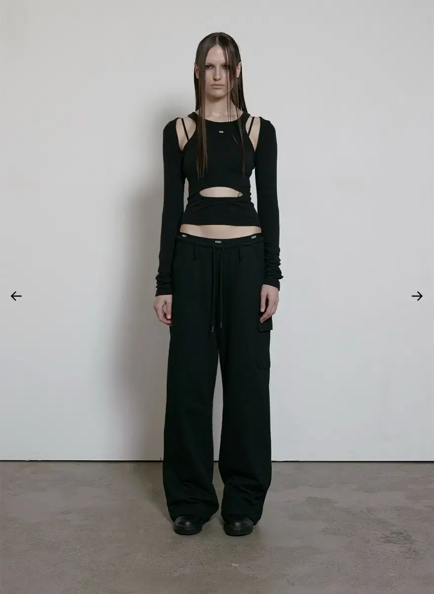 보헤미안서울 LOGO BAND WIDE PANTS, BLACK S