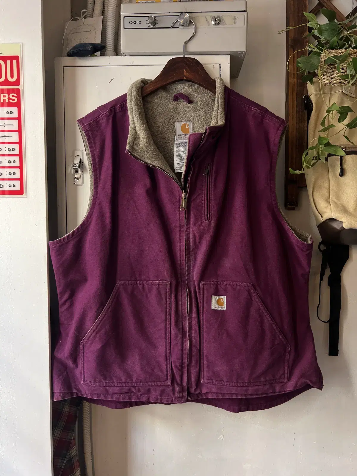 [2XL] Calhart Fleece Quilted Canvas Work Vest