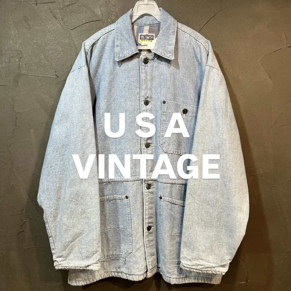 [L] USA vintage 데님 워크 자켓