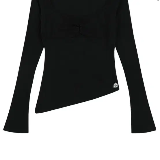 Coyseio unbalance shirring top black