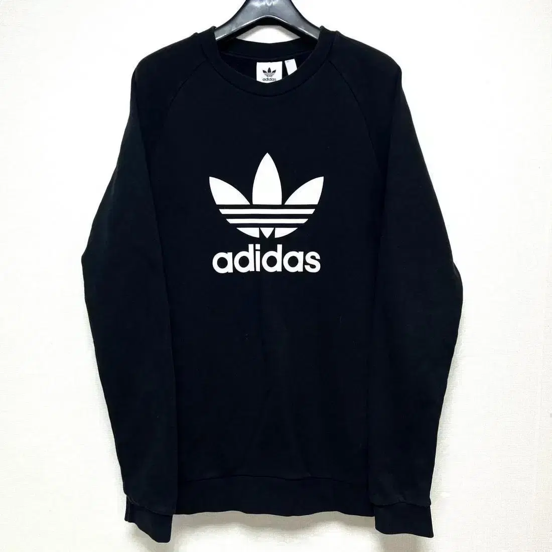 [L,100]Adidas Trefoil Big Logo Man-to-Man Black