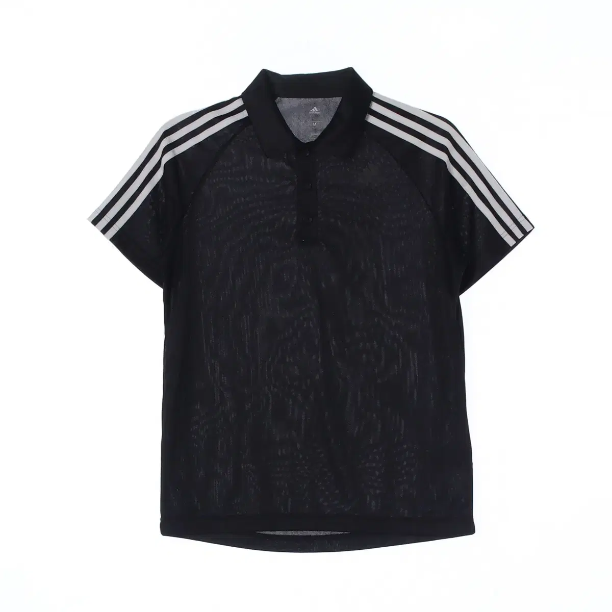 [M]Adidas Black Tricot Polo Short Sleeve T-shirt