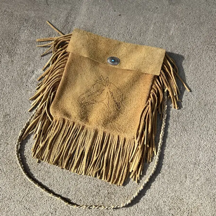 Old Vintage Native American 웨스턴 크로스백