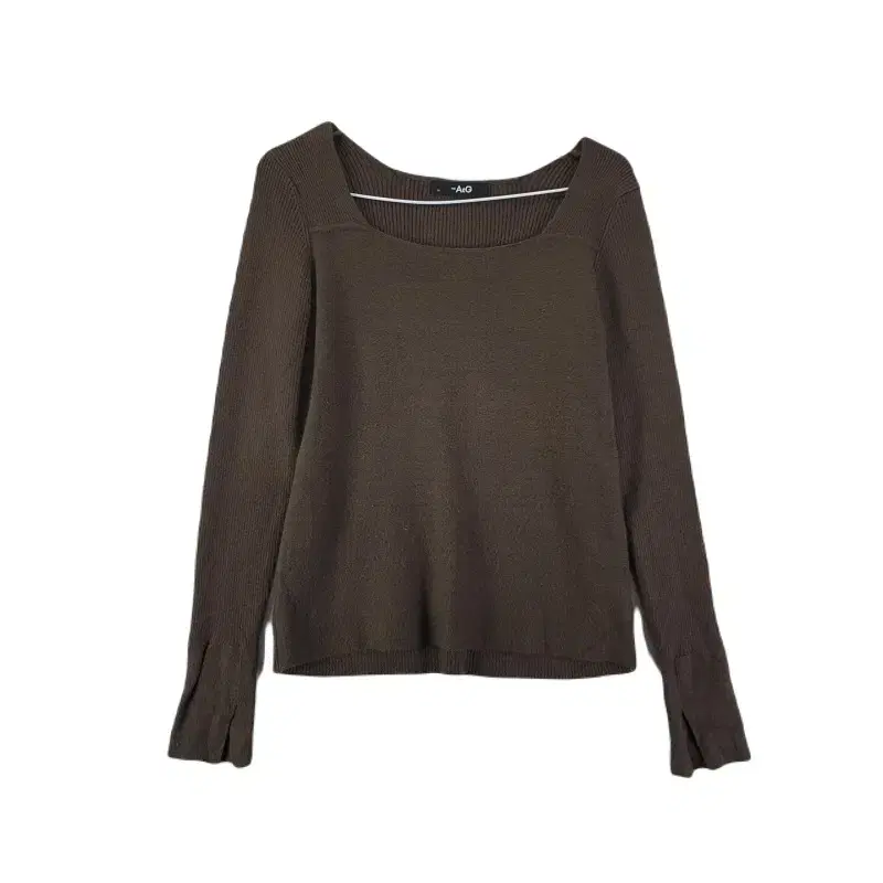 E9507 ATG W90 Square Neck Brown Plain Knit/Dirk