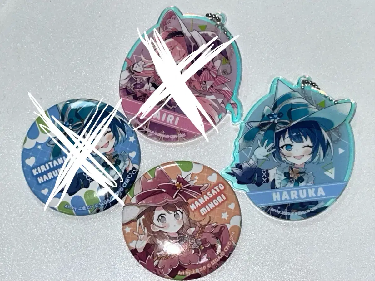 (Unsealed) Fresca Momo Store Airi Haruka Minori Can Badge / acrylic Keyring