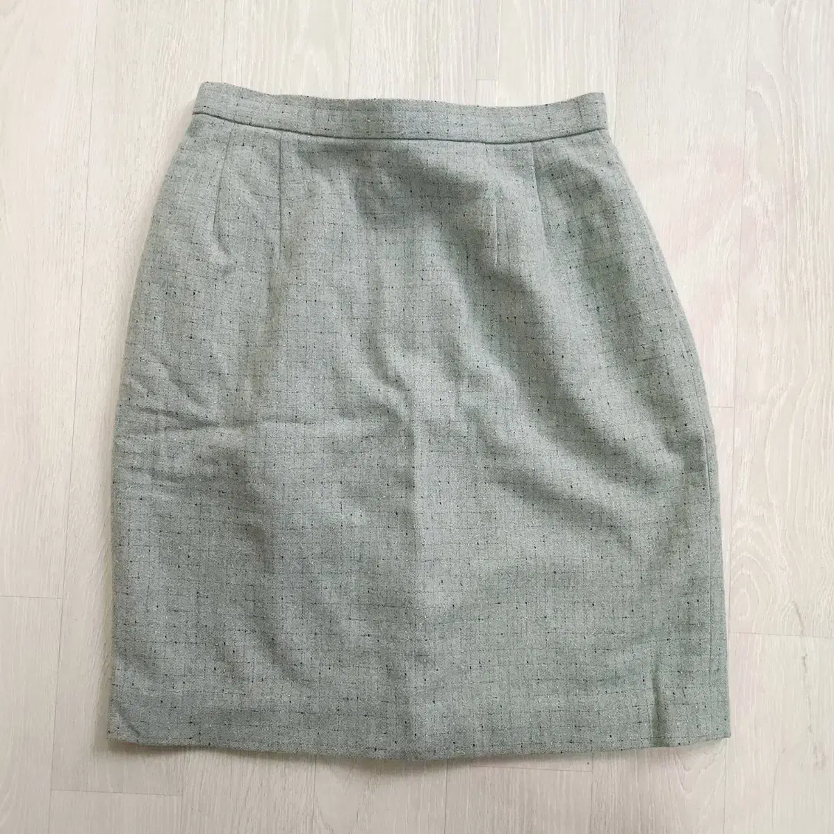 Vintage wool miniskirt in pale bloo