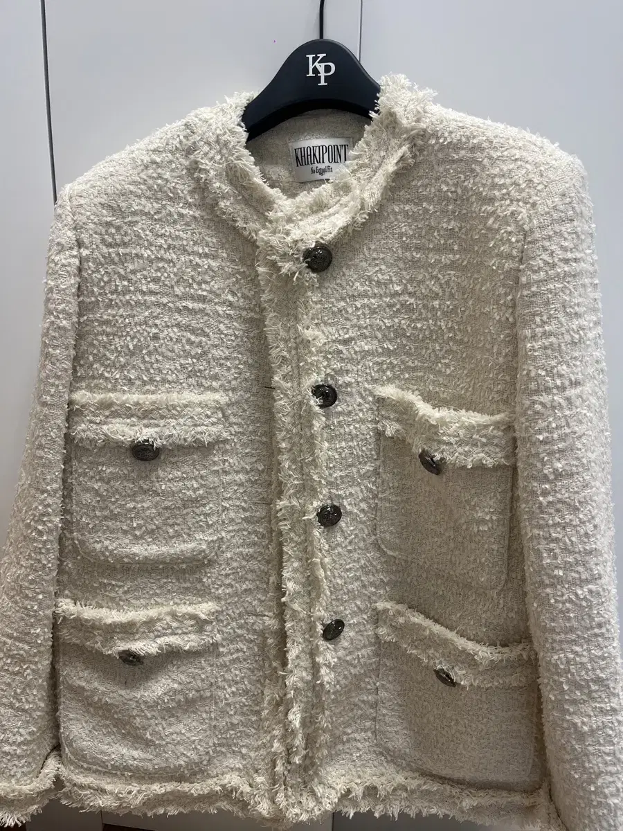 카키포인트 트위드 Antique Tweed Jacket (ivory)