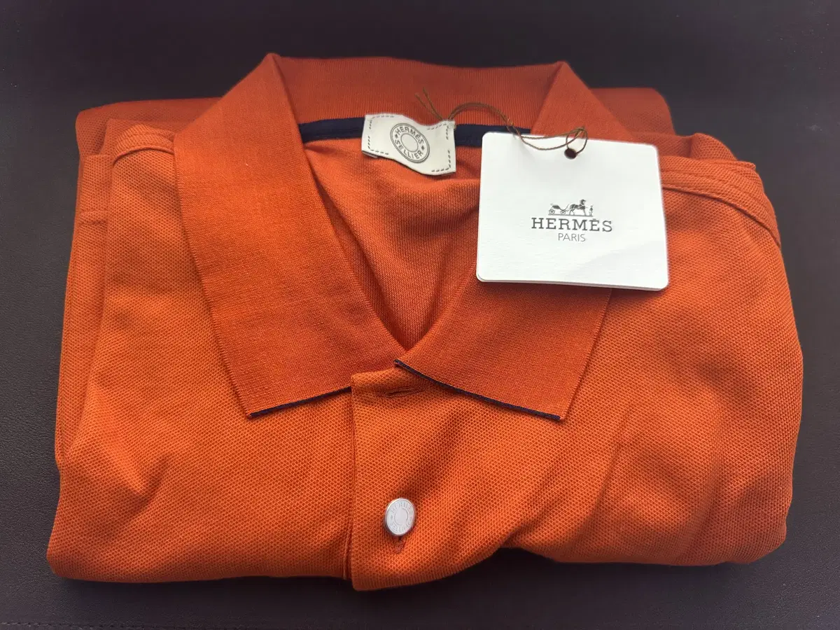 Hermès Technical Polo Shirt in Orange-XL