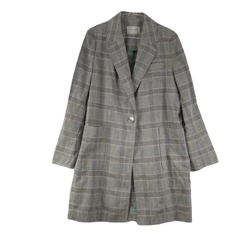 E9527 Missense Womens88165 Gray Check Linen Jacket/Dirk