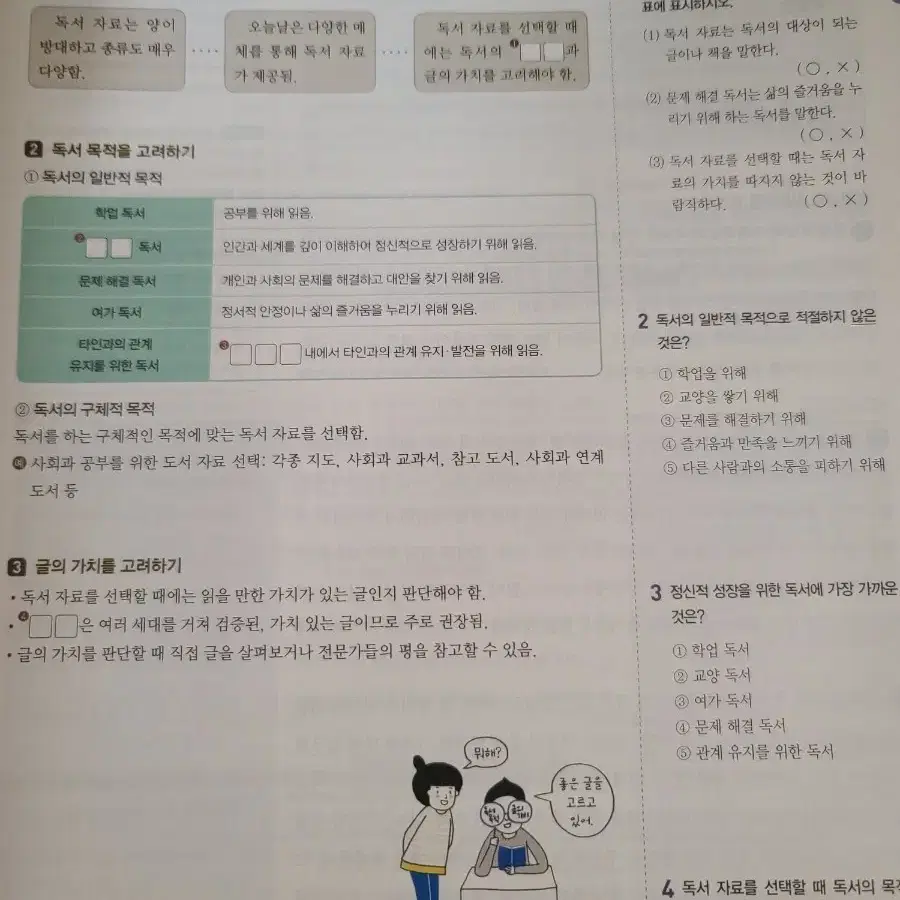 독서 자습서,평가문제집 천재교육