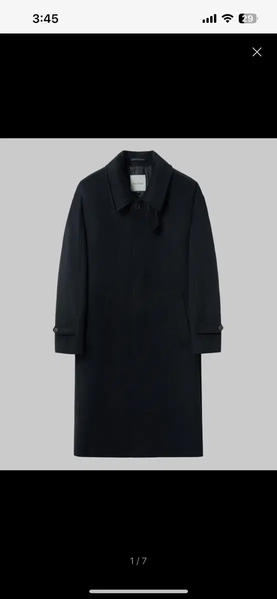 [L] Nunblank Cashmere Blend Balmacan Coat Dark Navy