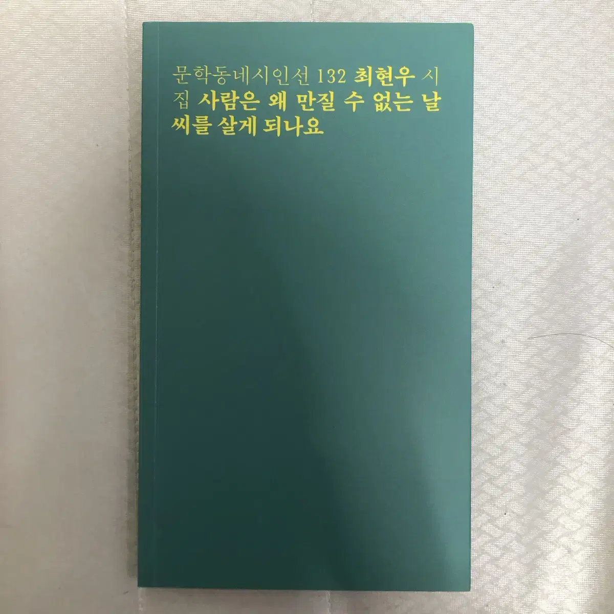 최현우 시집 사람은 왜 만질 수 없는 날씨를 살게 되나요