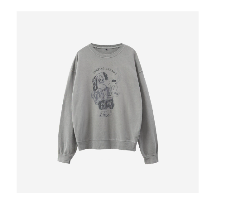 (2)Polythene Hank Sweatshirt Bloody Dog VintageGray Man to Man