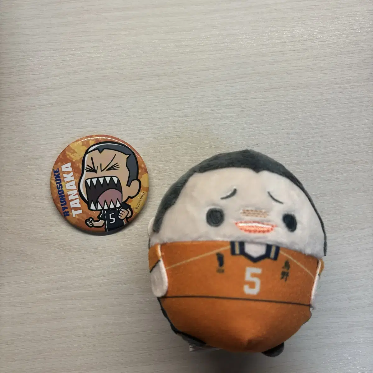 Haikyuu Tanaka Ryunosuke Canbadge doll Fuwakororing S