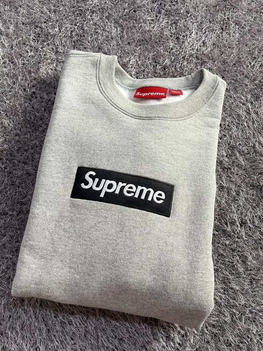 Supreme Box Logo Crewneck Heather Gray 22FW Size S