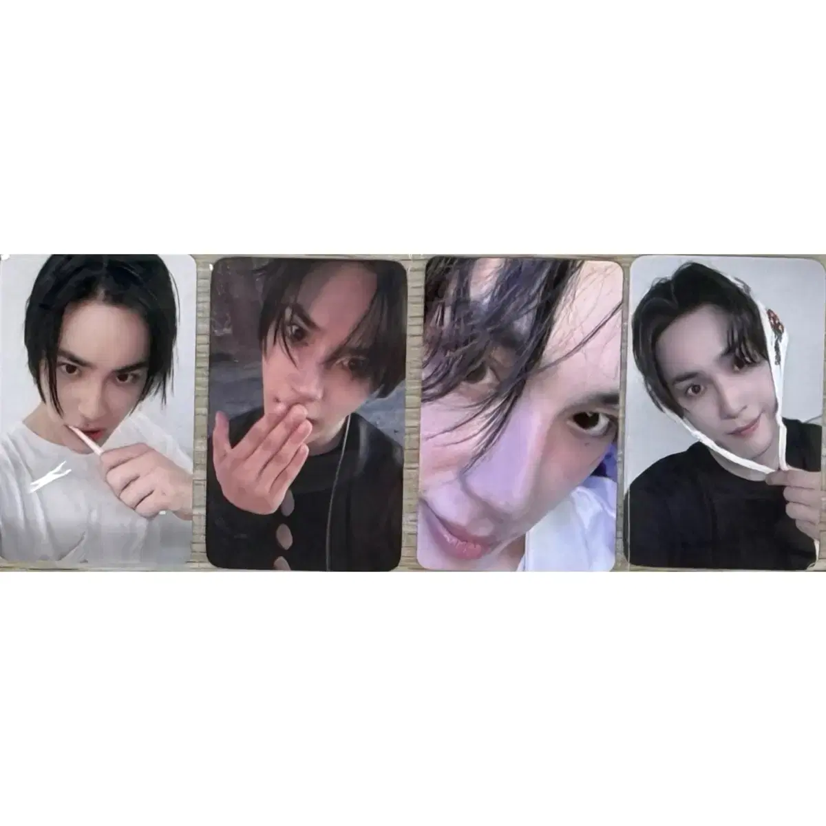 The boyz juhaknyeon grade photocard photocard unreleased photocard crocheted bandana toothbrush looks real.