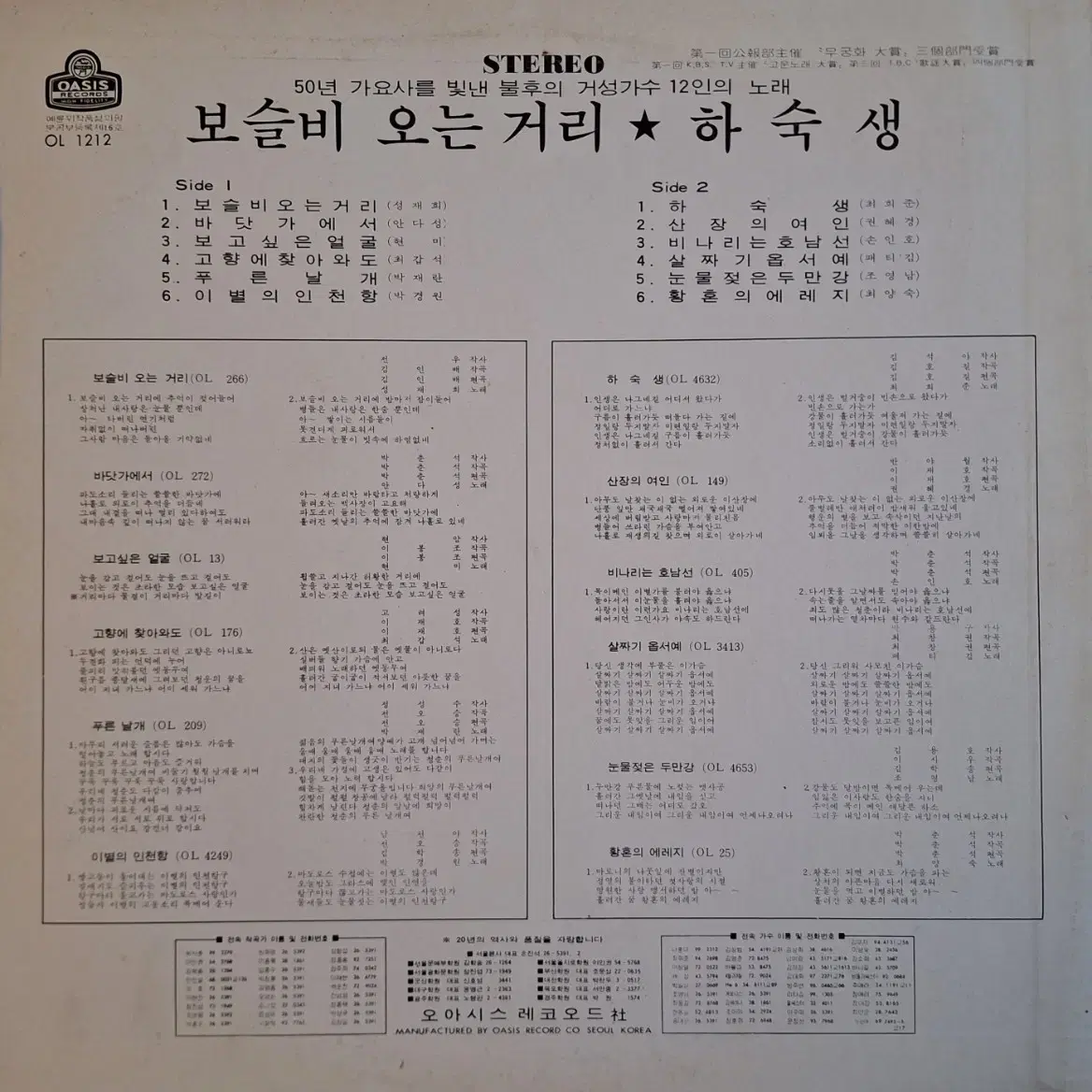 희귀음반/컴필음반/다정했던 그노래 LP