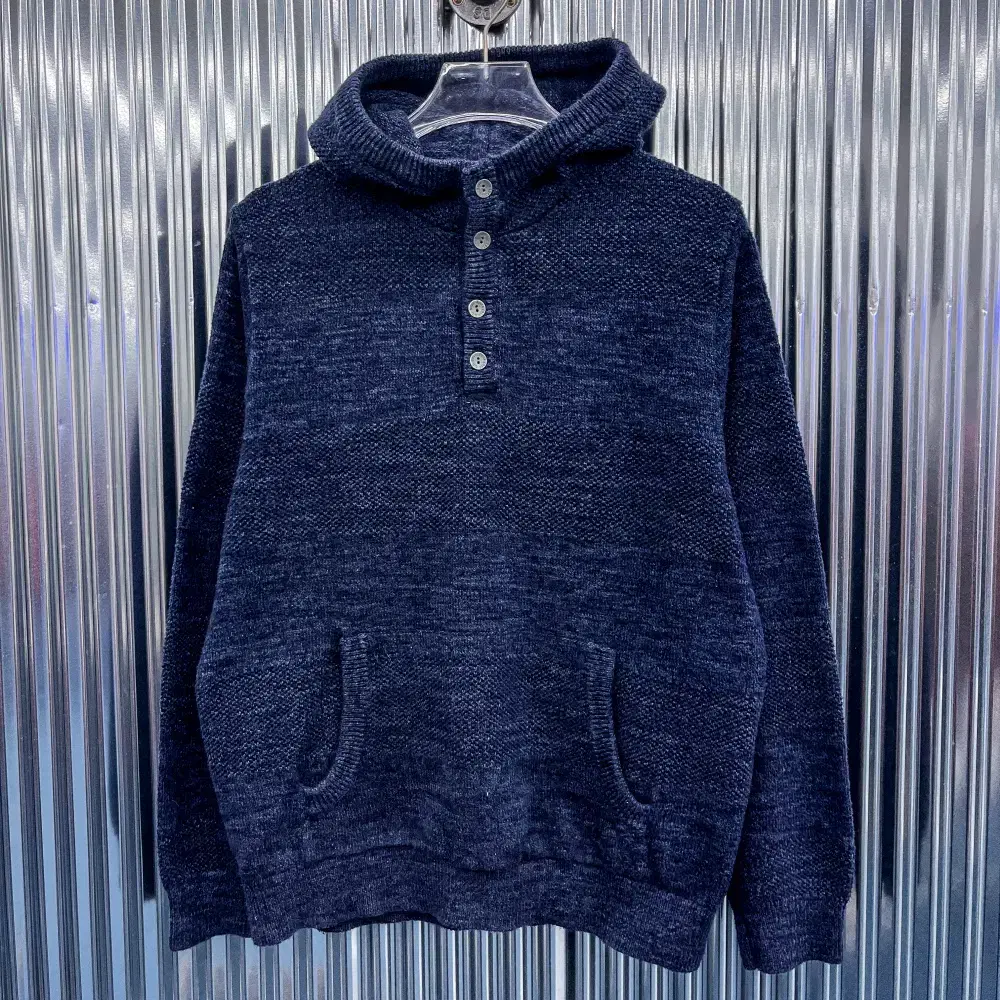 L Elvin Cotton 4-Button Knit Hoodie (Domestic L) P370