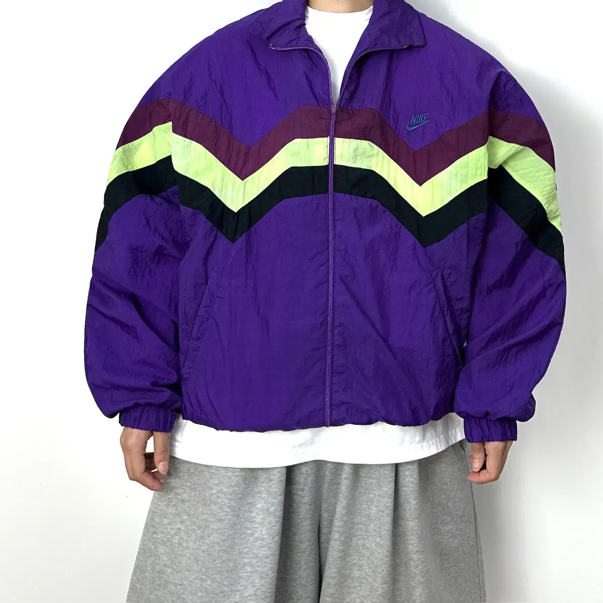 Nike Big Logo 90s Old School Overfit Colorblocked Windbreaker