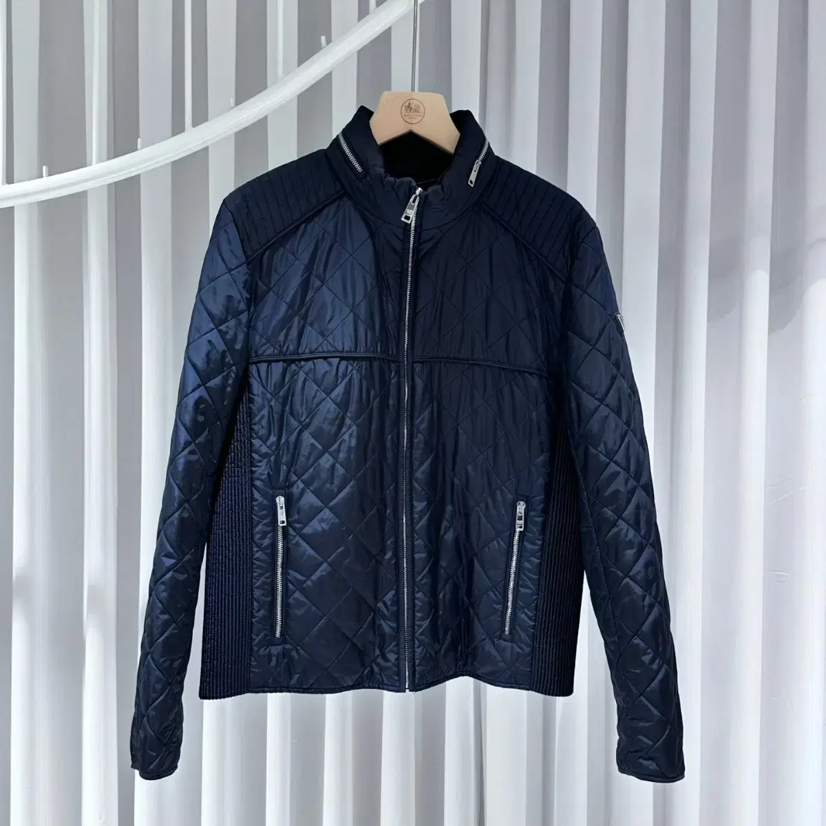 Prada Triangle Logo Biker Padded Dark Navy / 52